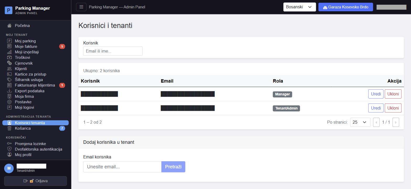 Users and tenants